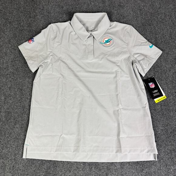Women's L - Nike Miami Dolphins Sideline Performance Polo On Field Dri-Fit NWT - Picture 2 of 11